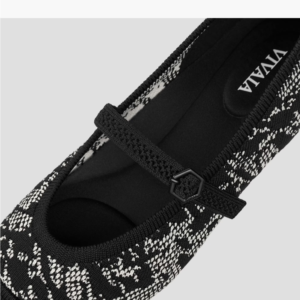 VIVAIA Mary Jane Tamia Almond Toe Black Lace - Picture 9 of 13